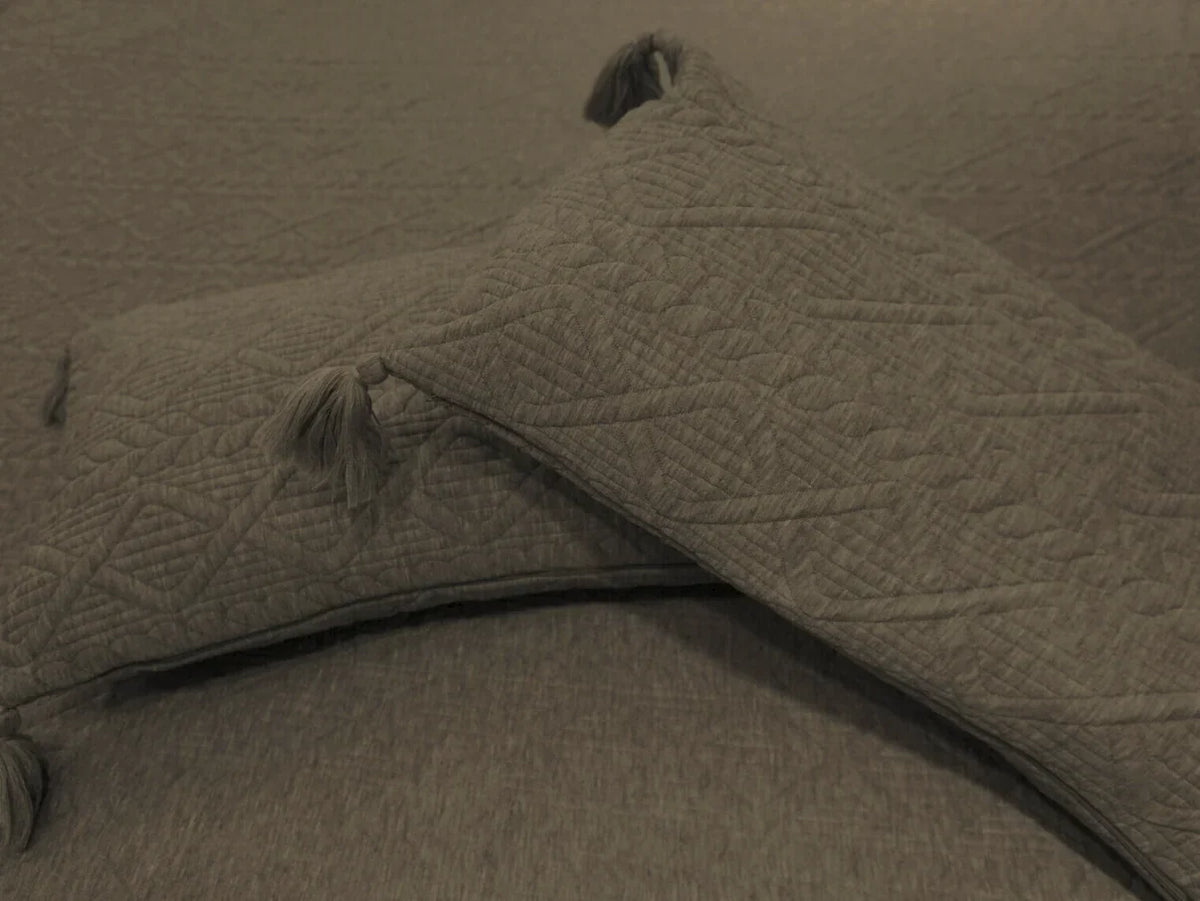 olive knitted bedcover set| 90 X 108