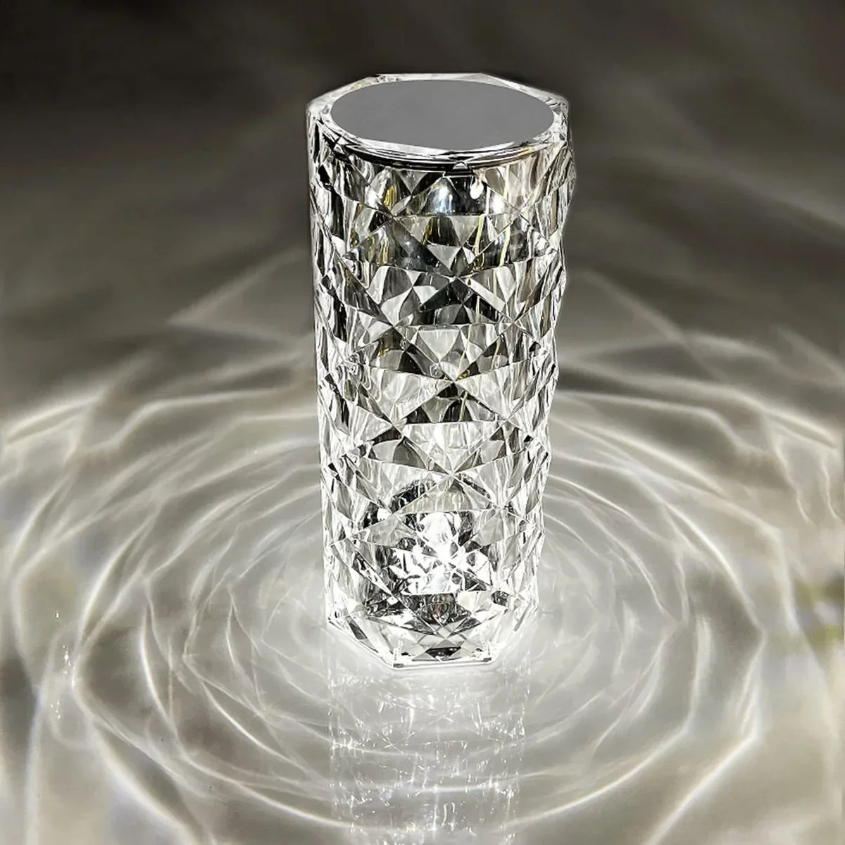 Xergy Crystal Table Lamp, 3 Color Changing Rose Diamond Night Light