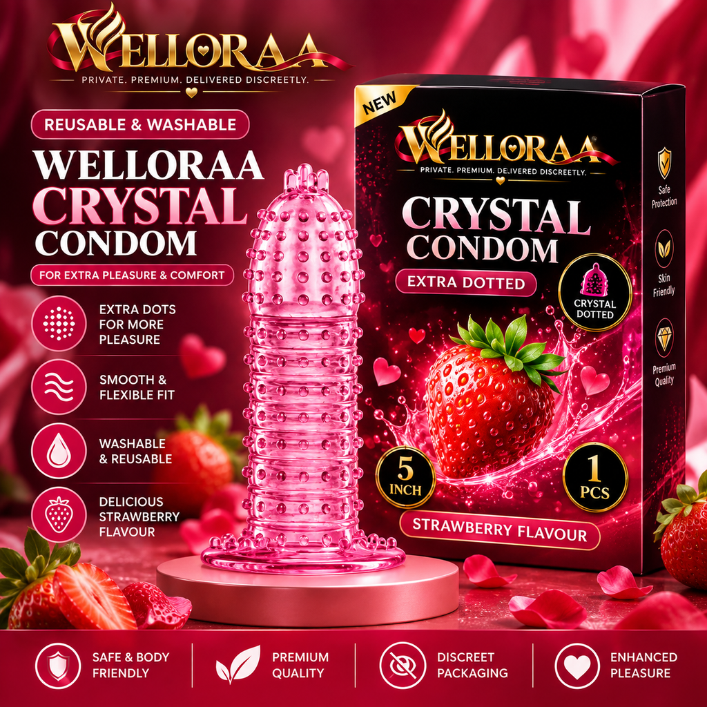 Welloraa Strawberry flavour crystal condom