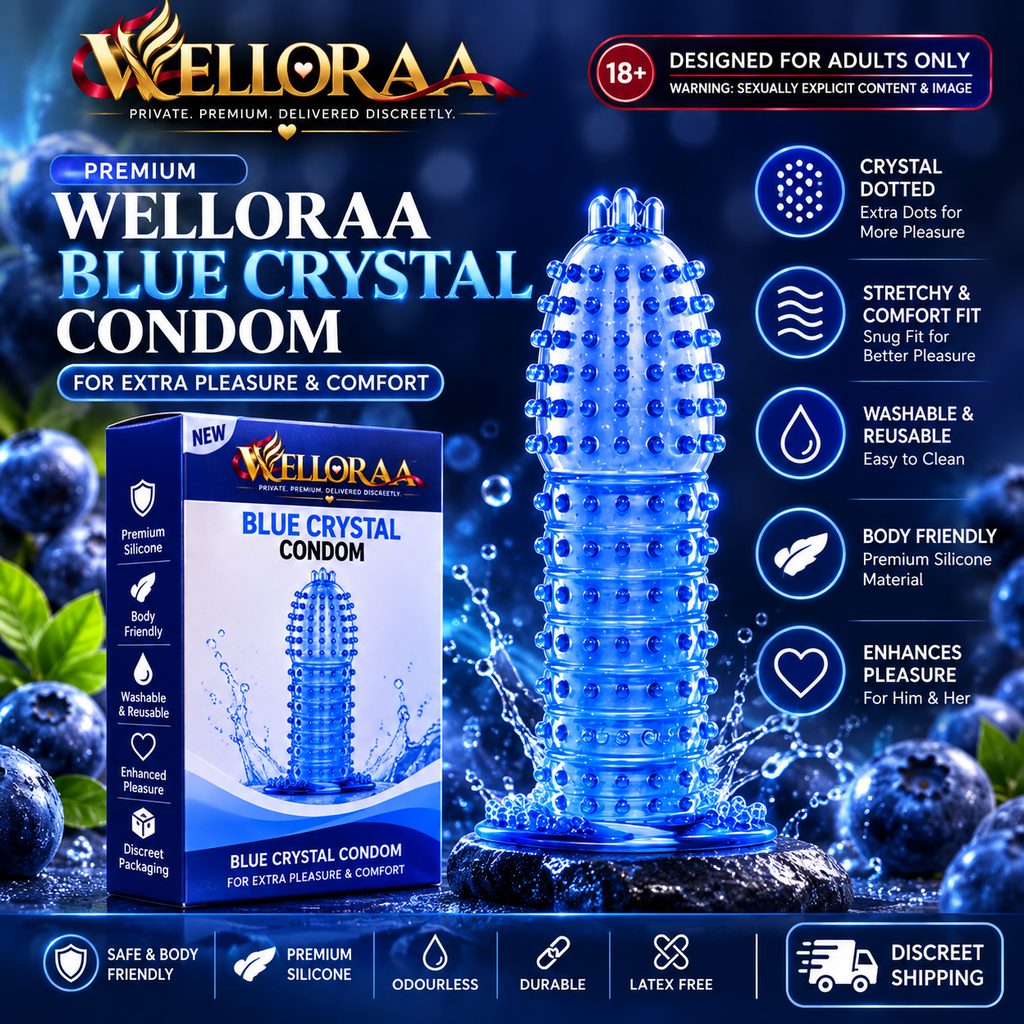 Welloraa Crystal Silicon Doted Condom Reusable