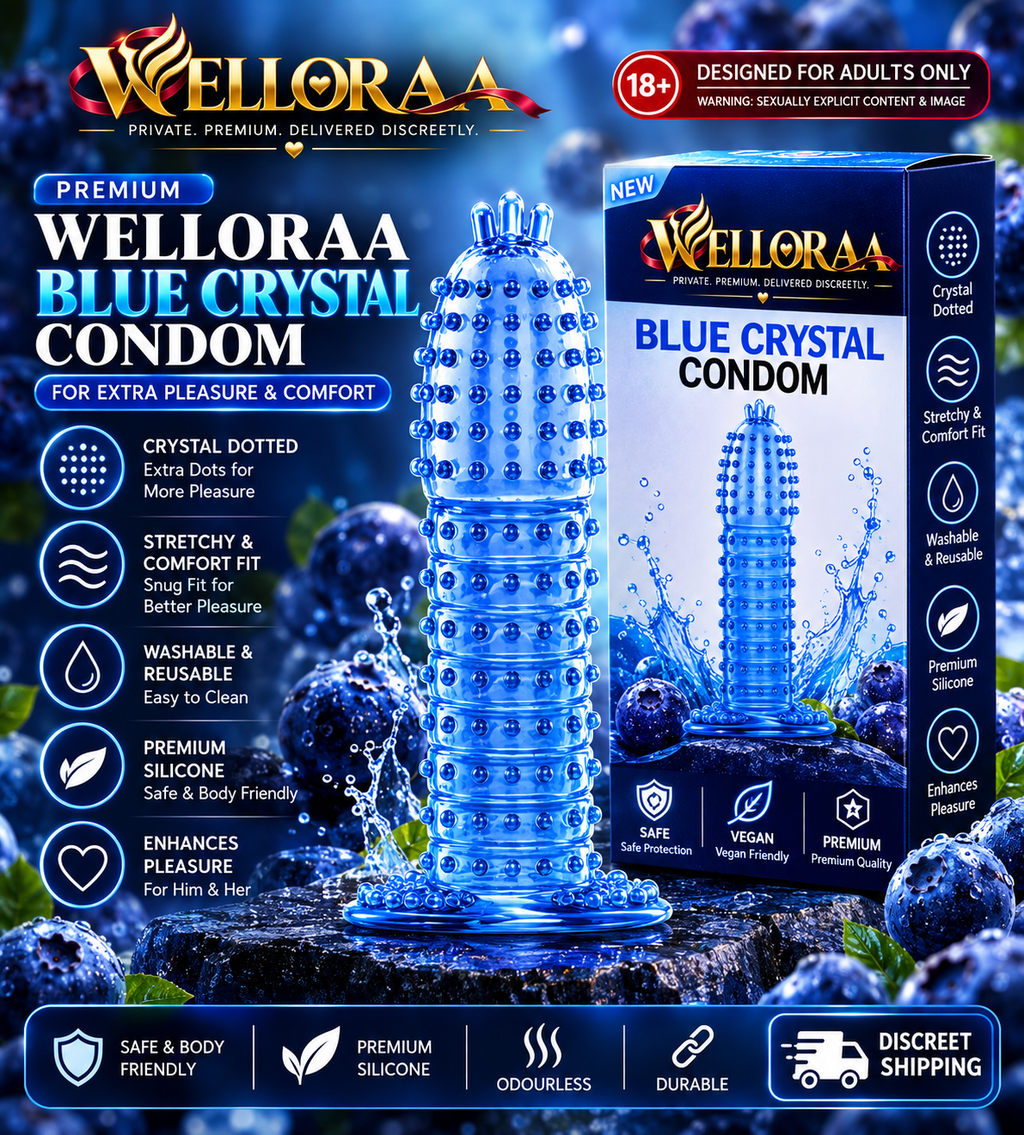 Welloraa Crystal Silicon Doted Condom Reusable